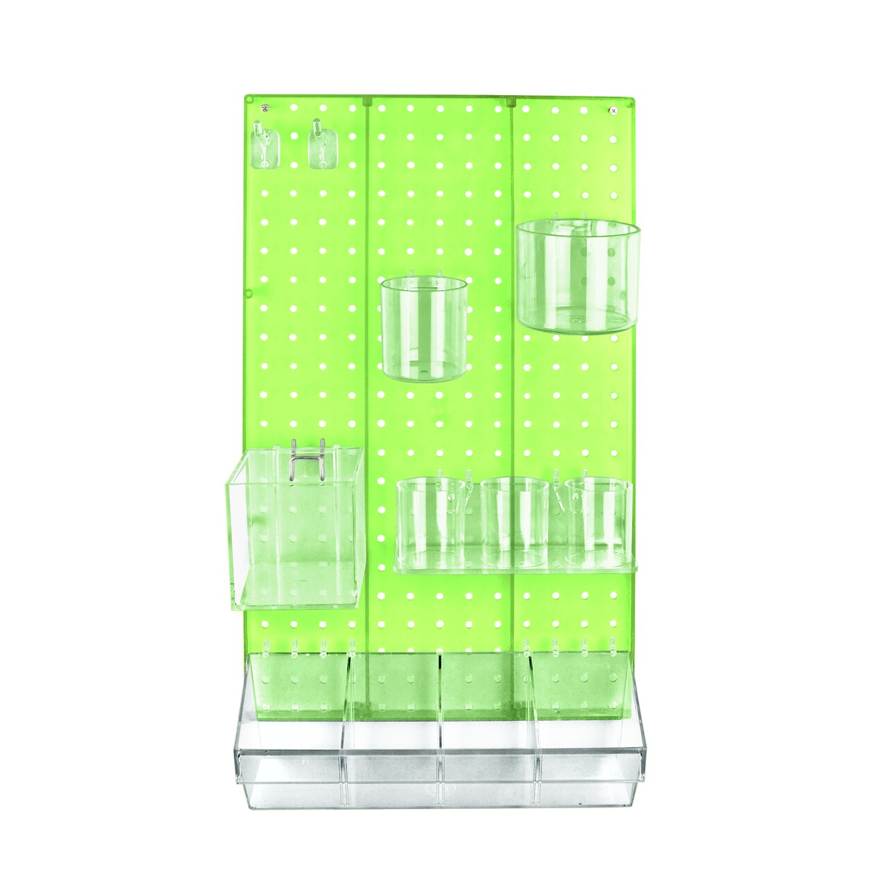 The DIY Multi-Purpose 12-Piece Pegboard Wall Organizer Kit with One Panel and Accessory Assortment